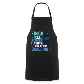 Ethical Hacker Security Computer Hacking - Cooking Apron - black - Front - AI Model Male 185 dark (185cm)