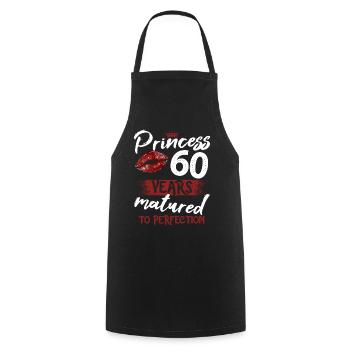 60 year old girl 60 bday Princess 60 birthday - Cooking Apron - black - Front - AI Model Male 185 dark (185cm)