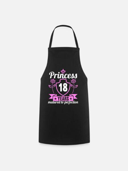 18 year old girl 18 bday Princess 18 birthday - Cooking Apron - black