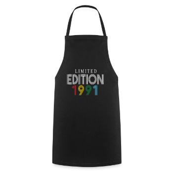 Limited Edition 1991 - Cooking Apron - black - Front - AI Model Male 185 dark (185cm)