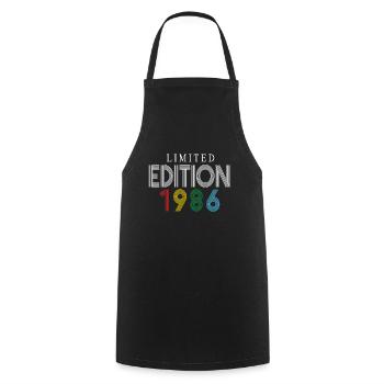 Édition limitée 1986 - Tablier de cuisine - noir - Devant - AI Model Male 185 dark (185cm)