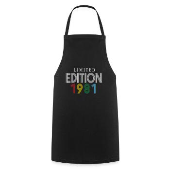 Édition limitée 1981 - Tablier de cuisine - noir - Devant - AI Model Male 185 dark (185cm)