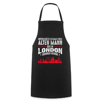 London Alter Mann Sprüche Geschenk - Kochschürze - Schwarz - Vorne - AI Model Male 185 dark (185cm)