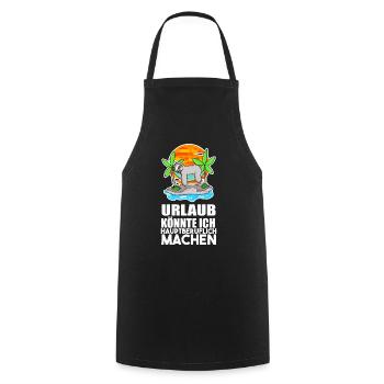 Strandraub Urlaub Reise Strand Urlaubsziel - Kochschürze - Schwarz - Vorne - AI Model Male 185 dark (185cm)