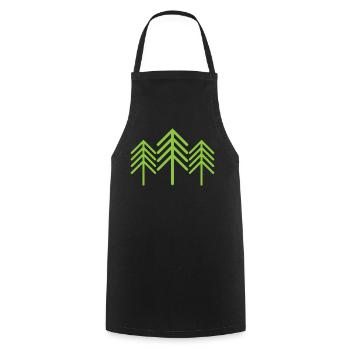 Arbres Symbole Forêt Minimalisme Icône verte - Tablier de cuisine - noir - Devant - AI Model Male 185 dark (185cm)