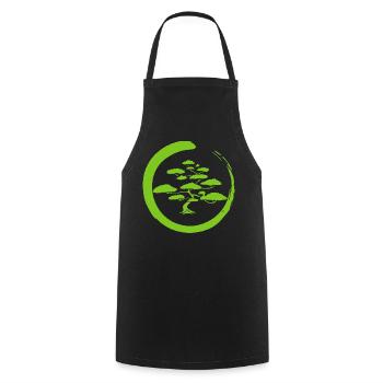 Arbre du Japon vert - Tablier de cuisine - noir - Devant - AI Model Male 185 dark (185cm)