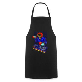 DJ Tshirt for Party Disc Jockey Rave Techno Mixer - Cooking Apron - black - Front - AI Model Male 185 dark (185cm)