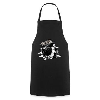 Pig Tshirt Children Women Piglet Piglet Piglet - Cooking Apron - black - Front - AI Model Male 185 dark (185cm)