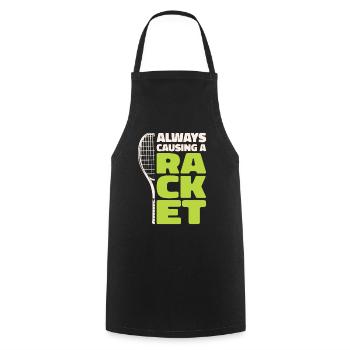 Joueur de tennis Raquette de tennis Balle de tennis - Tablier de cuisine - noir - Devant - AI Model Male 185 dark (185cm)