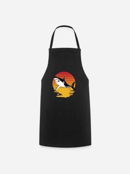 requin, grand requin blanc, requins, mégalodon, requin, requin marteau - Tablier de cuisine - noir