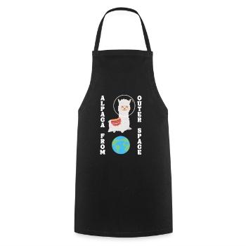 Alpaca From Outer Space Llama Vicuna Guanaco - Cooking Apron - black - Front - AI Model Male 185 dark (185cm)