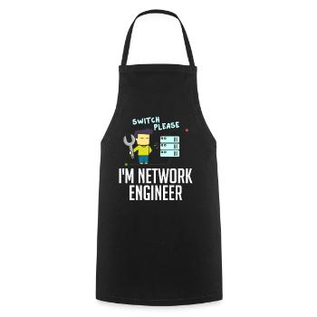 Netzwerkingenieur Network Engineer Computer - Kochschürze - Schwarz - Vorne - AI Model Male 185 dark (185cm)
