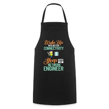 Netzwerkingenieur Network Engineer Computer - Kochschürze - Schwarz - Vorne - AI Model Male 185 dark (185cm)