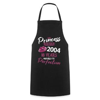 18ème anniversaire 18 ans de perfection Princesse 2004 - Tablier de cuisine - noir - Devant - AI Model Male 185 dark (185cm)