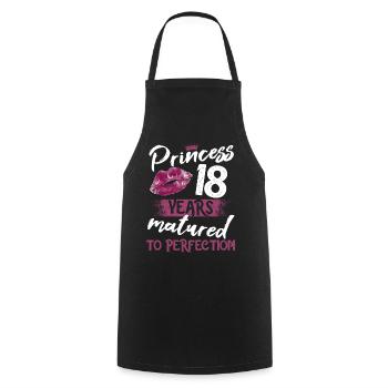 18 year old girl 18 bday Princess 18 birthday - Cooking Apron - black - Front - AI Model Male 185 dark (185cm)