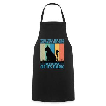 Pourquoi le chat avait-il peur de l’arbre? - Blagues de papa - Tablier de cuisine - noir - Devant - AI Model Male 185 dark (185cm)