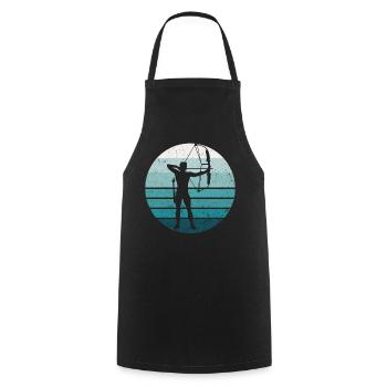 Archery Bow Archer Retro Vintage - Cooking Apron - black - Front - AI Model Male 185 dark (185cm)