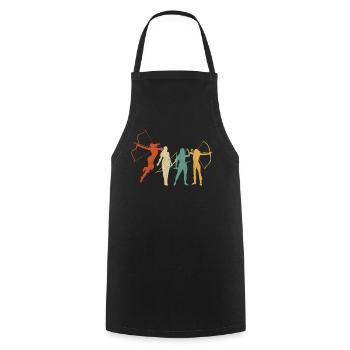 Archery Bow Archer Retro Vintage - Cooking Apron - black - Front - AI Model Male 185 dark (185cm)