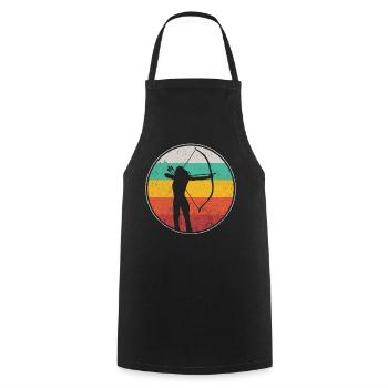 Archery Bow Archer Girl Retro - Cooking Apron - black - Front - AI Model Male 185 dark (185cm)