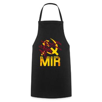 Sowjetische Raumstation Mir - Kochschürze - Schwarz - Vorne - AI Model Male 185 dark (185cm)