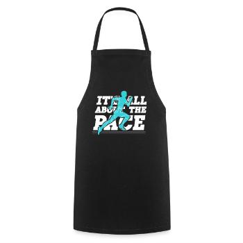 Tout tourne autour du pace marathon runners - Tablier de cuisine - noir - Devant - AI Model Male 185 dark (185cm)