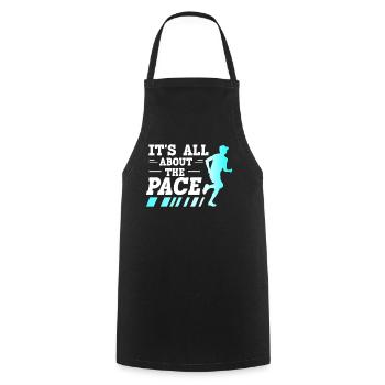 Tout tourne autour du pace marathon runners - Tablier de cuisine - noir - Devant - AI Model Male 185 dark (185cm)