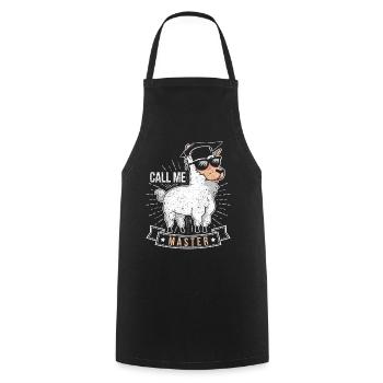 Vintage Call Me Master Saying for Master Graduate - Cooking Apron - black - Front - AI Model Male 185 dark (185cm)