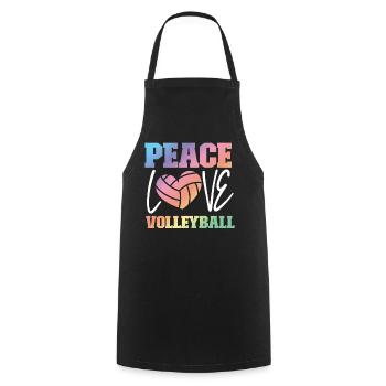 Joueur de volleyball Équipe Peace Love - Tablier de cuisine - noir - Devant - AI Model Male 185 dark (185cm)