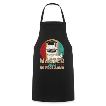 Vintage Master 2022 No Probllama Saying Master - Cooking Apron - black - Front - AI Model Male 185 dark (185cm)