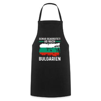 Balkan Urlaub Bulgare Bulgarien - Kochschürze - Schwarz - Vorne - AI Model Male 185 dark (185cm)