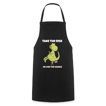 Take The Risk Sloth I Dinosaur I Dino T-Rex - Cooking Apron - black - Front - AI Model Male 185 dark (185cm)
