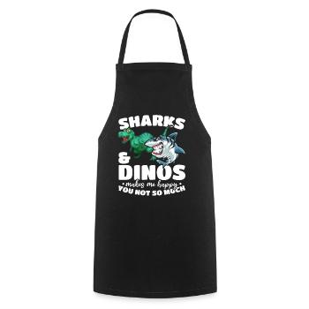 Sharks & Dinos me rend heureux que tu n’aimes pas ça - Tablier de cuisine - noir - Devant - AI Model Male 185 dark (185cm)