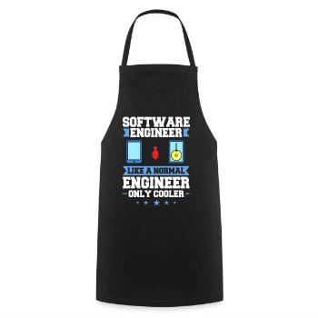 Software Engineering Software Engineering Engineer - Cooking Apron - black - Front - AI Model Male 185 dark (185cm)