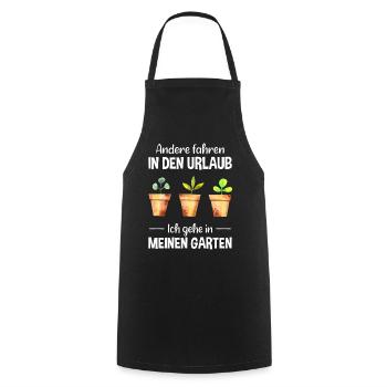 Garten Urlaub Lustiger Spruch Gärtner Geschenkidee - Kochschürze - Schwarz - Vorne - AI Model Male 185 dark (185cm)
