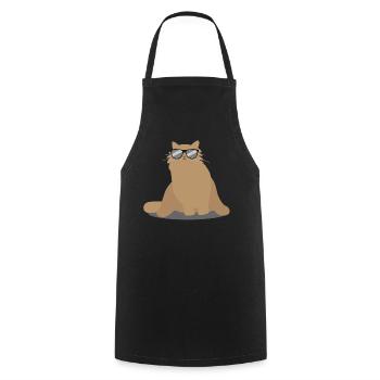 Cat With Sunglasses Funny Kitten Gift - Cooking Apron - black - Front - AI Model Male 185 dark (185cm)