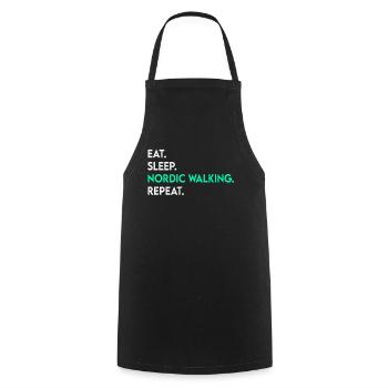 manger du sommeil marche nordique répéter - Tablier de cuisine - noir - Devant - AI Model Male 185 dark (185cm)