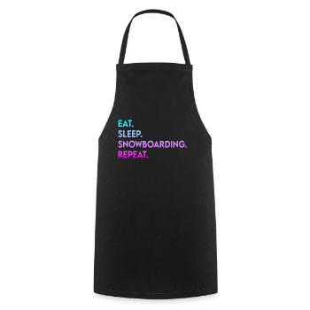 eat sleep snowboarding repeat - Cooking Apron - black - Front - AI Model Male 185 dark (185cm)