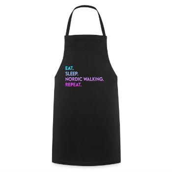 manger du sommeil marche nordique répéter - Tablier de cuisine - noir - Devant - AI Model Male 185 dark (185cm)