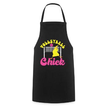 Volleyball Player Team Chicken - Cooking Apron - black - Front - AI Model Male 185 dark (185cm)