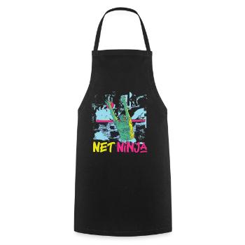 Joueur de volleyball Équipe Ninja 80s - Tablier de cuisine - noir - Devant - AI Model Male 185 dark (185cm)