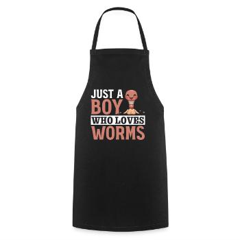 Worm Farmer Boy Compost Worms Je ne suis qu’un - Tablier de cuisine - noir - Devant - AI Model Male 185 dark (185cm)