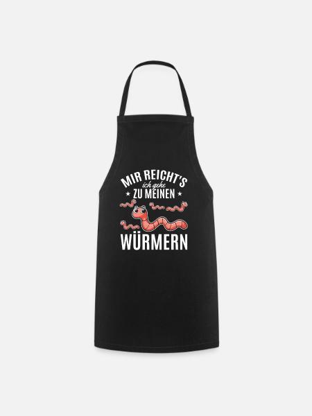 Würmer Sprüche Wurm Mir Reicht's Ich Gehe Zu - Kochschürze - Schwarz