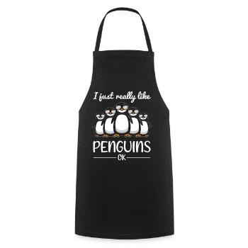 Pinguin Liebhaber Spruch Lustiges Geschenk - Kochschürze - Schwarz - Vorne - AI Model Male 185 dark (185cm)