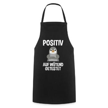 Wütender Pinguin Lustiger Spruch Geschenk - Kochschürze - Schwarz - Vorne - AI Model Male 185 dark (185cm)