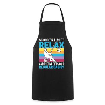 Ice Fishing Gift - Cooking Apron - black - Front - AI Model Male 185 dark (185cm)