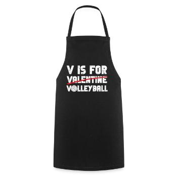 Volleyball Player Team Valentines - Cooking Apron - black - Front - AI Model Male 185 dark (185cm)