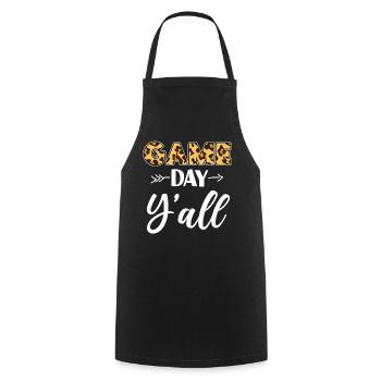 Volleyball Player Team Leopard - Cooking Apron - black - Front - AI Model Male 185 dark (185cm)
