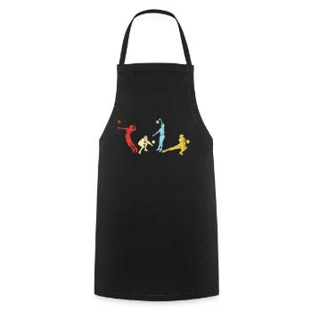 Volleyball Player Team Retro - Cooking Apron - black - Front - AI Model Male 185 dark (185cm)
