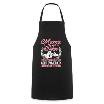 Vintage Mama und Sohn Geschenk Mutter - Kochschürze - Schwarz - Vorne - AI Model Male 185 dark (185cm)