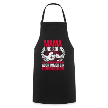 Vintage Mama und Sohn Geschenk Mutter - Kochschürze - Schwarz - Vorne - AI Model Male 185 dark (185cm)
